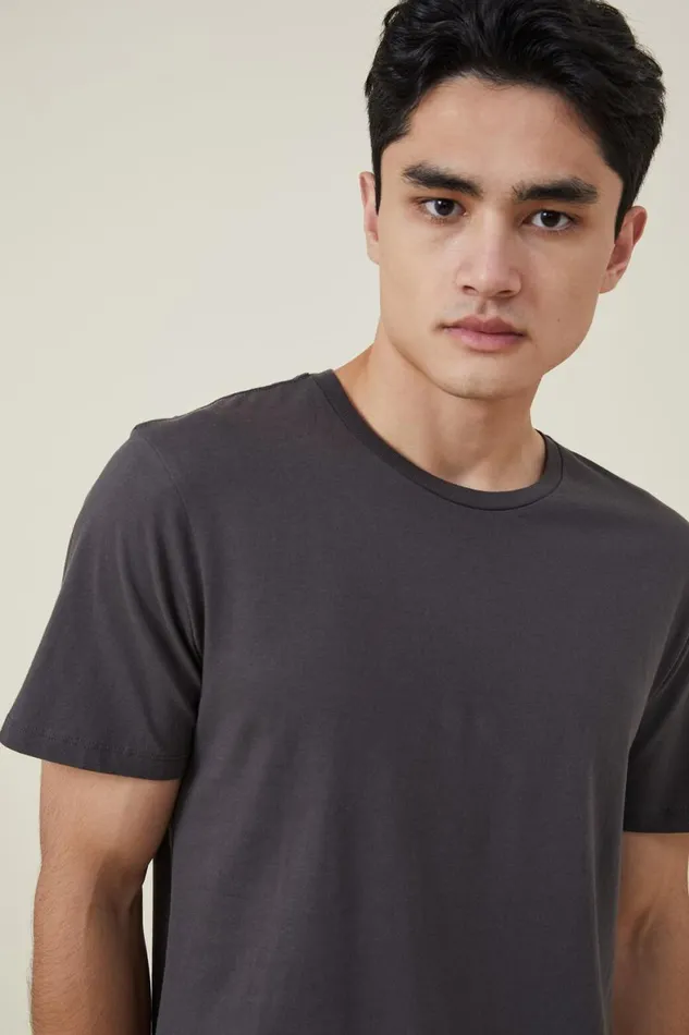 Men Tees and Tanks Cotton On Organic Longline TShirt Faded Slate