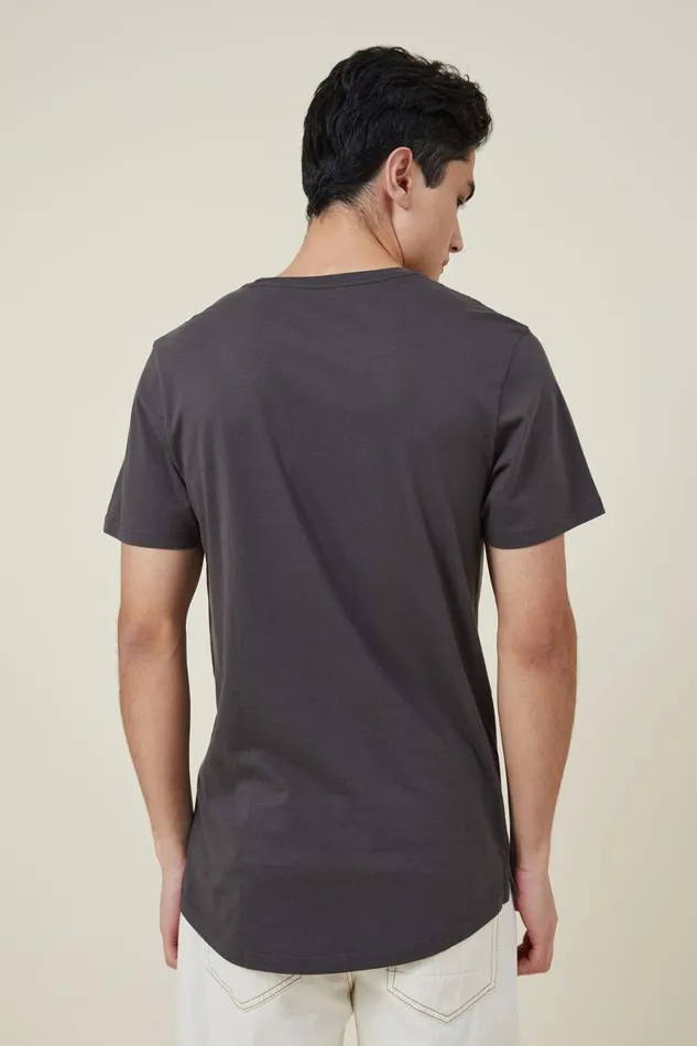 Men Tees and Tanks Cotton On Organic Longline TShirt Faded Slate