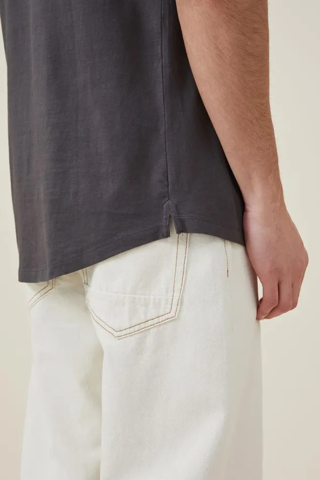 Men Tees and Tanks Cotton On Organic Longline TShirt Faded Slate