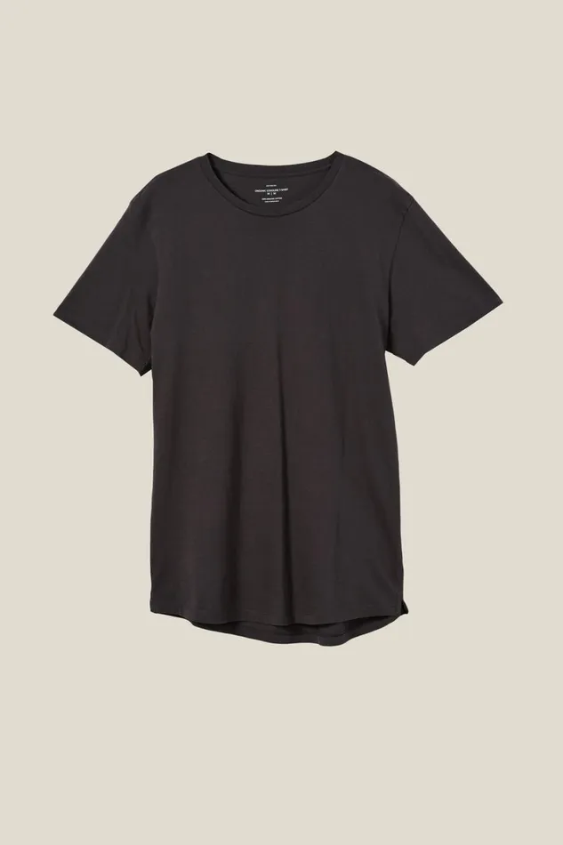 Men Tees and Tanks Cotton On Organic Longline TShirt Faded Slate