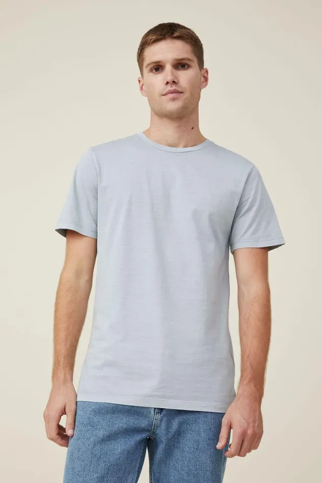 Men Tees and Tanks Cotton On Organic Regular Fit Crew TShirt Blue Haze