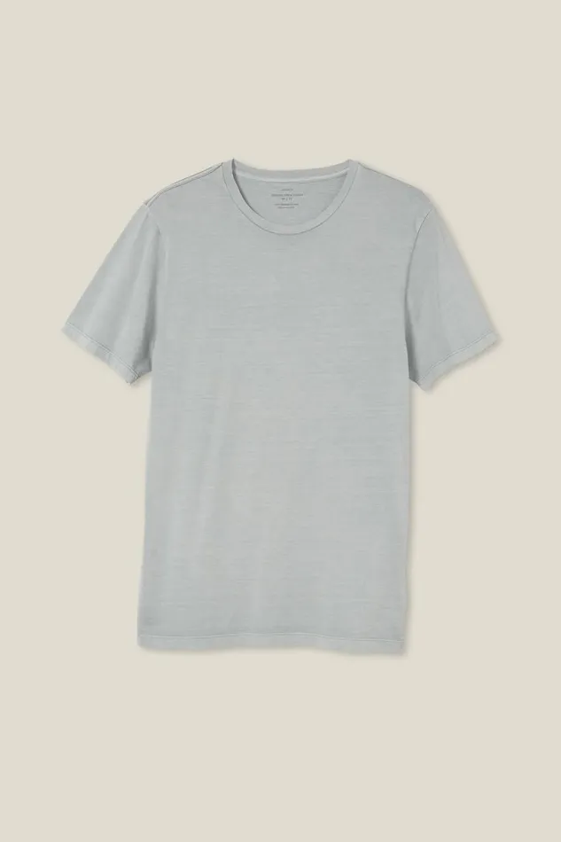 Men Tees and Tanks Cotton On Organic Regular Fit Crew TShirt Blue Haze