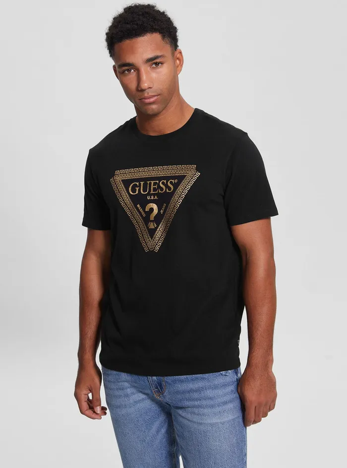 Men Tees and Tanks GUESS Black Chain Logo Tshirt