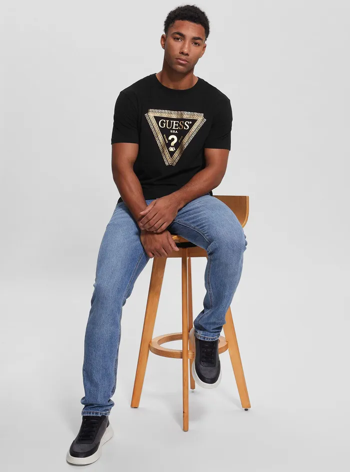 Men Tees and Tanks GUESS Black Chain Logo Tshirt
