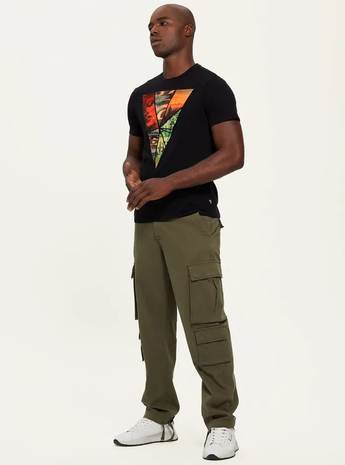 Men Tees and Tanks GUESS Black Spliced Tri Tshirt Men Tees and Tanks GUESS Black Spliced Tri Tshirt
