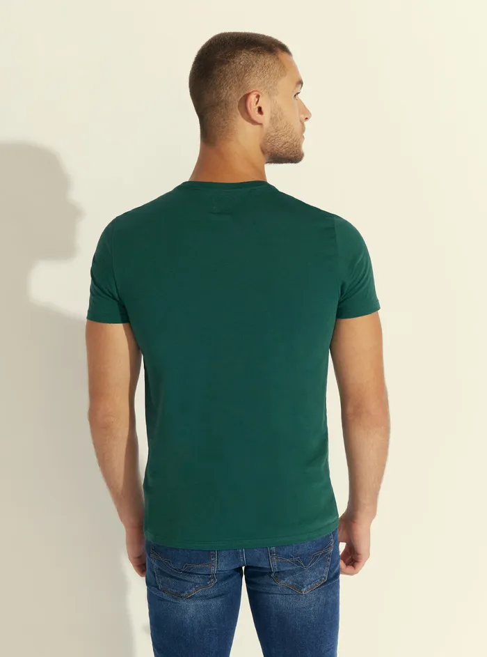 Men Tees and Tanks GUESS Dark Green Pima Logo Crew Neck Tee Men Tees and Tanks GUESS Dark Green Pima Logo Crew Neck Tee