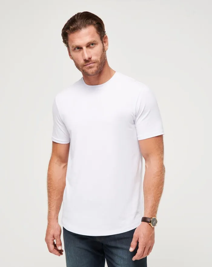 Men Tees TravisMathew CLOUD CREW TEE White