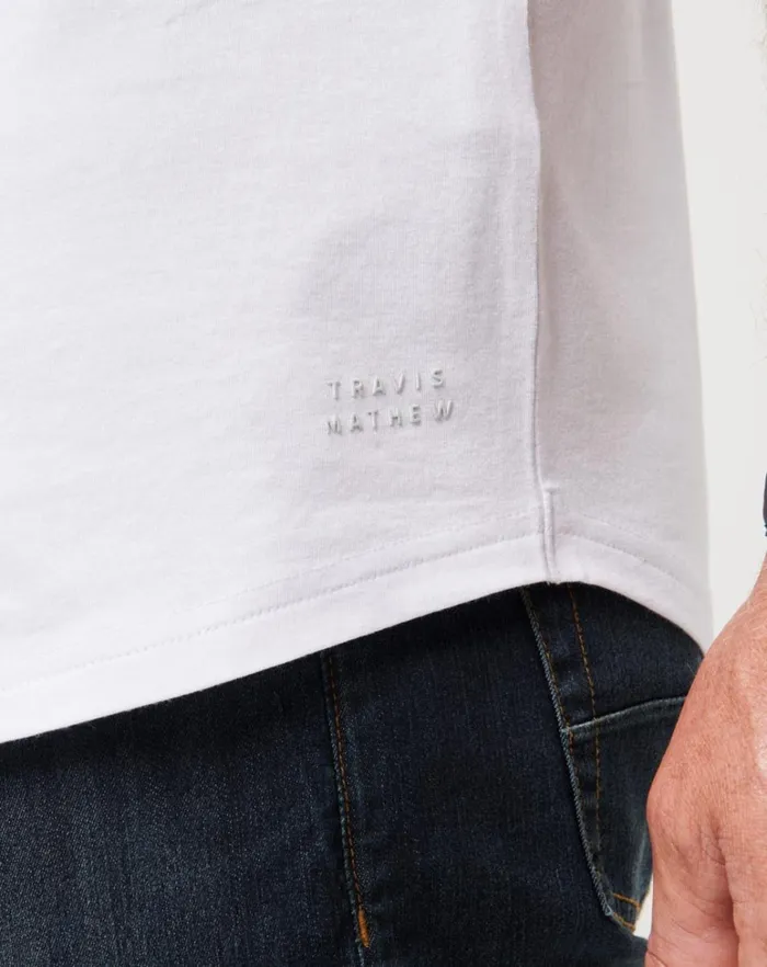 Men Tees TravisMathew CLOUD CREW TEE White Men Tees TravisMathew CLOUD CREW TEE White