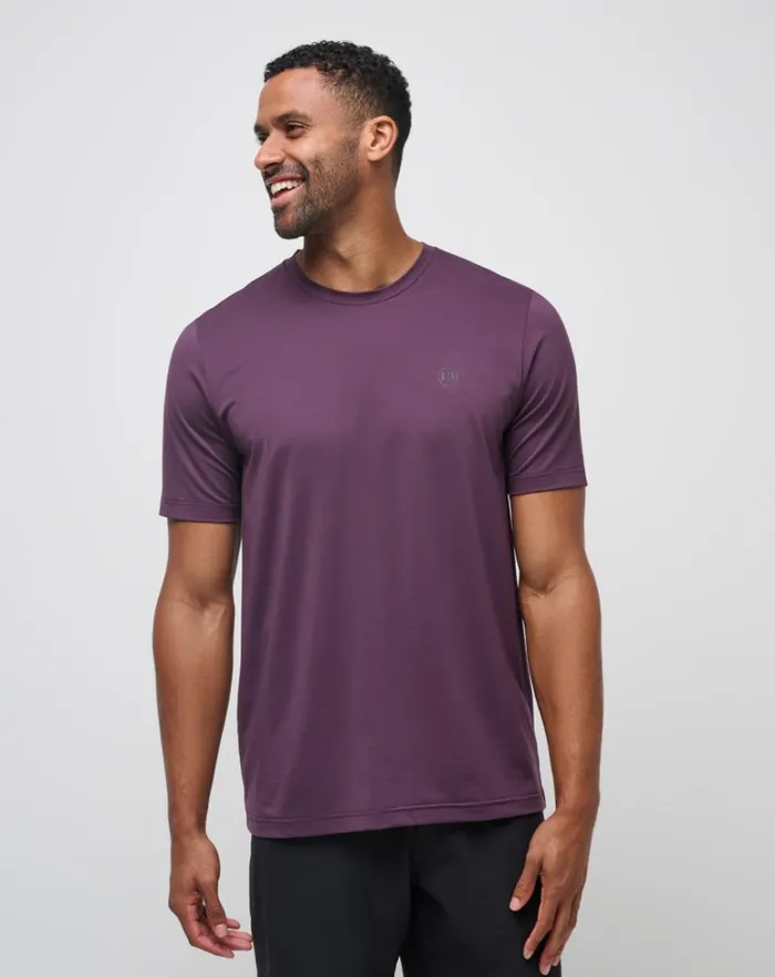 Men Tees TravisMathew SCENIC VISTA ACTIVE TEE Plum