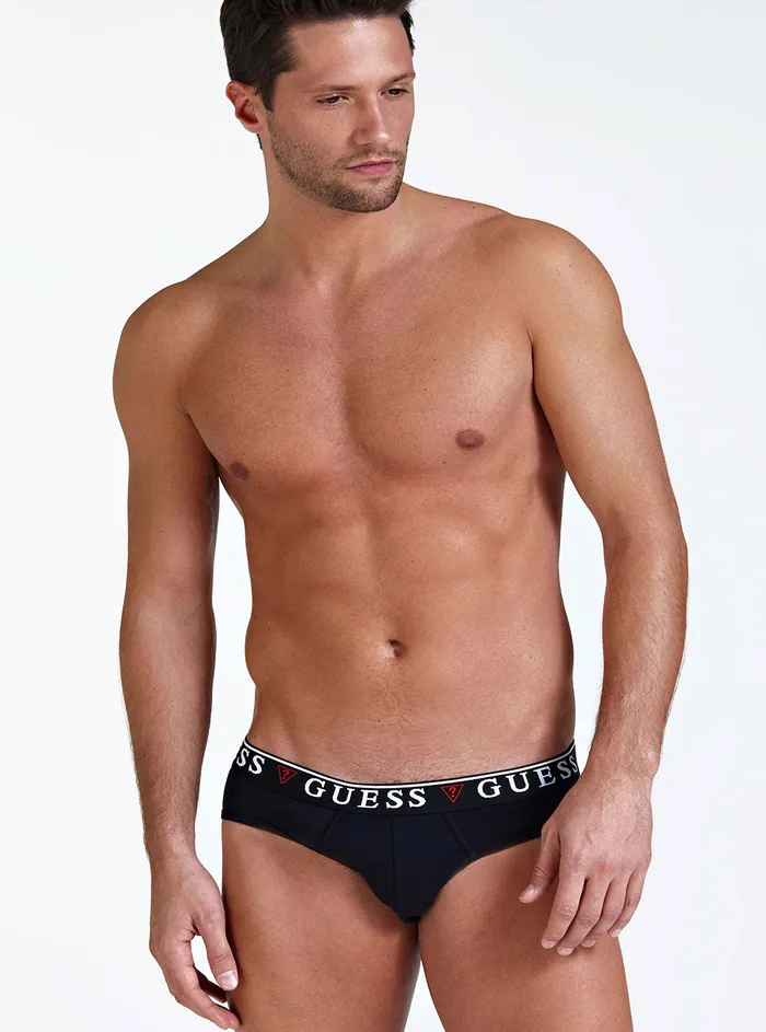 Men Underwear GUESS Black Brian Hero 3pack Briefs