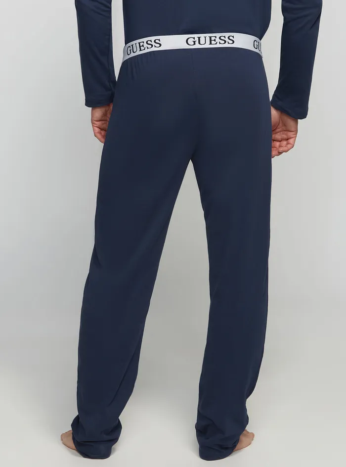 Men Underwear GUESS Silk Blue Derrick Pyjama 2piece Set Men Underwear GUESS Silk Blue Derrick Pyjama 2piece Set