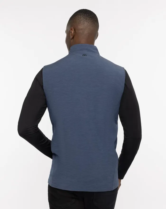 Men Vests TravisMathew TOP OF THE LINE VEST Heather Dress Blues