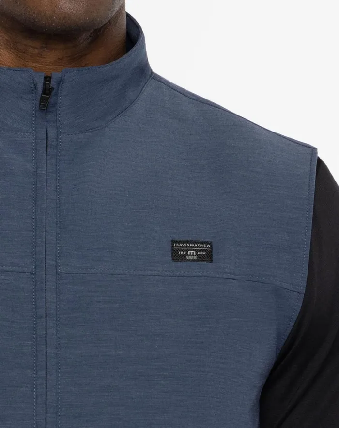 Men Vests TravisMathew TOP OF THE LINE VEST Heather Dress Blues