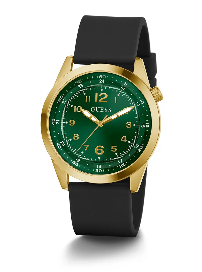 Men Watches GUESS Black Gold Max Silicone Watch Men Watches GUESS Black Gold Max Silicone Watch