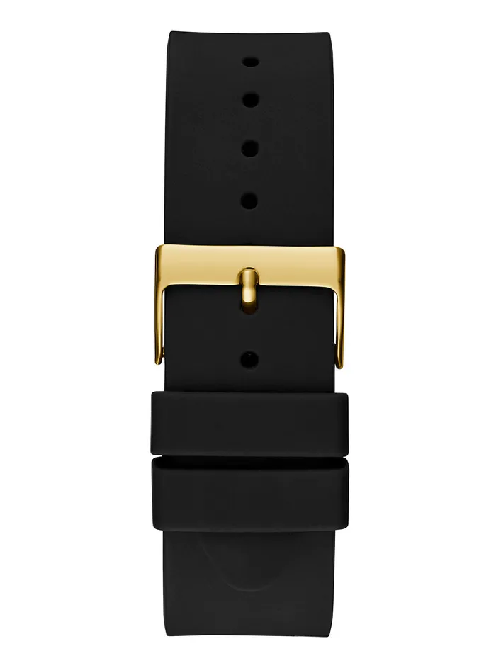Men Watches GUESS Black Gold Max Silicone Watch Men Watches GUESS Black Gold Max Silicone Watch