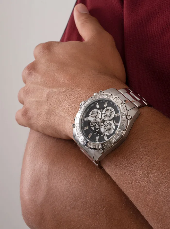 Men Watches GUESS Silver Trophy Watch Men Watches GUESS Silver Trophy Watch