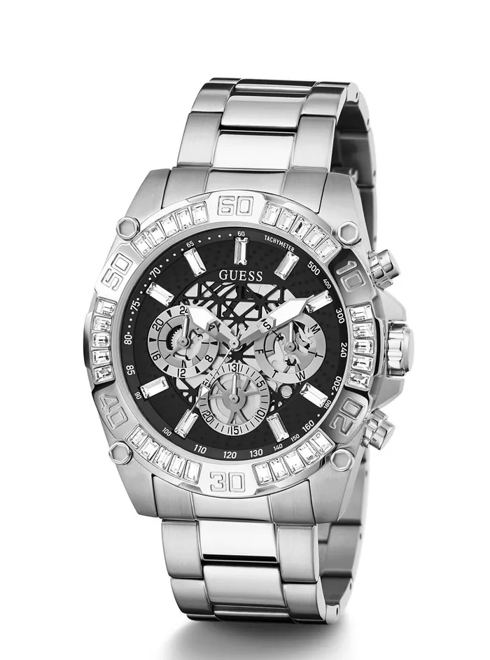 Men Watches GUESS Silver Trophy Watch Men Watches GUESS Silver Trophy Watch