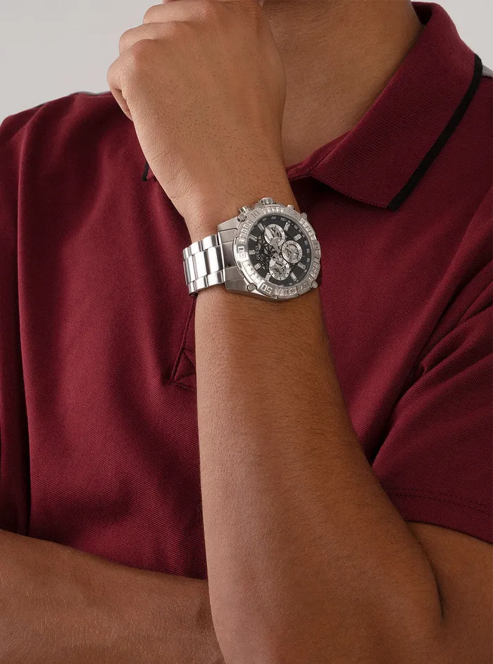 Men Watches GUESS Silver Trophy Watch Men Watches GUESS Silver Trophy Watch