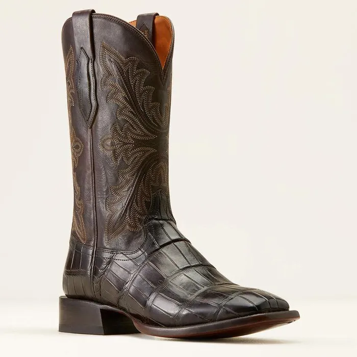 Men Western Boots Ariat Bench Made Bassett Western Boot Hickory American Alligator Tail Men Western Boots Ariat Bench Made Bassett Western Boot Hickory American Alligator Tail