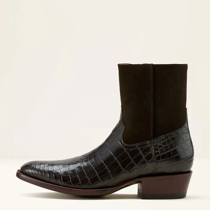 Men Western Boots Ariat Bench Made Brewer Western Boot Espresso Nile Crocdark Chocolate