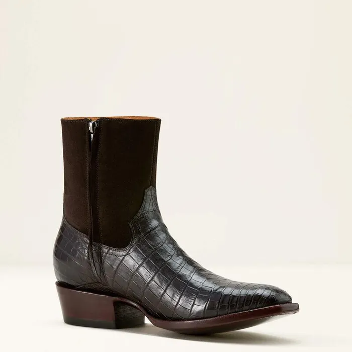 Men Western Boots Ariat Bench Made Brewer Western Boot Espresso Nile Crocdark Chocolate
