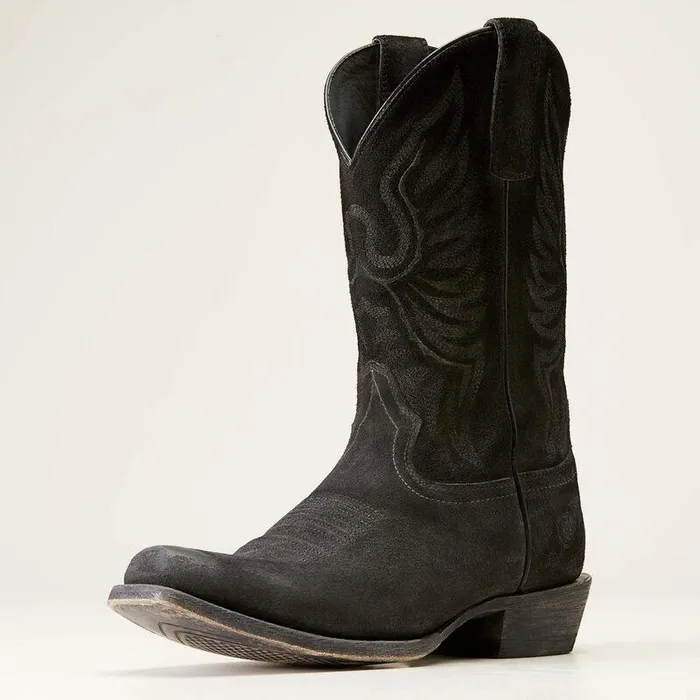 Men Western Boots Ariat Circuit High Stepper Western Boot Distressed Black Suede