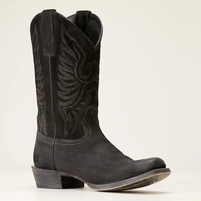 Men Western Boots Ariat Circuit High Stepper Western Boot Distressed Black Suede Men Western Boots Ariat Circuit High Stepper Western Boot Distressed Black Suede