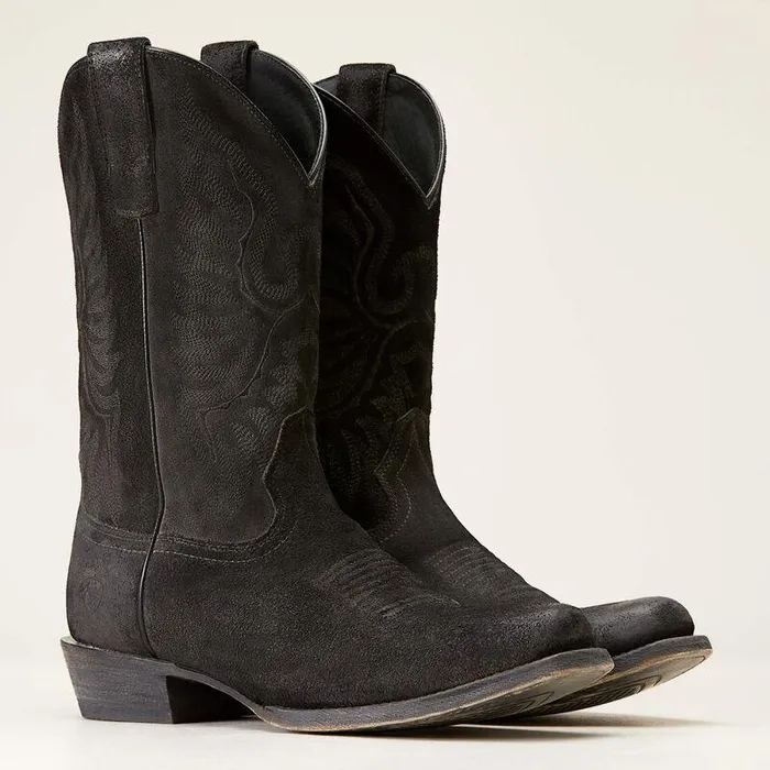 Men Western Boots Ariat Circuit High Stepper Western Boot Distressed Black Suede Men Western Boots Ariat Circuit High Stepper Western Boot Distressed Black Suede