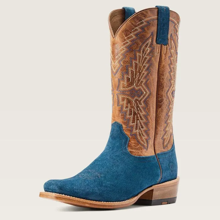 Men Western Boots Ariat Futurity Showman Cowboy Boot Stone Blue Roughout