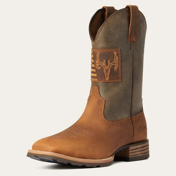Men Western Boots Ariat Hybrid Patriot Country Western Boot Casper Brown