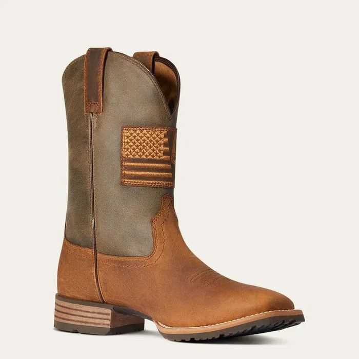 Men Western Boots Ariat Hybrid Patriot Country Western Boot Casper Brown