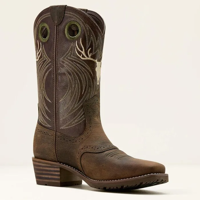 Men Western Boots Ariat Hybrid Roughstock Antler Cowboy Boot Wild Taupeespresso Men Western Boots Ariat Hybrid Roughstock Antler Cowboy Boot Wild Taupeespresso