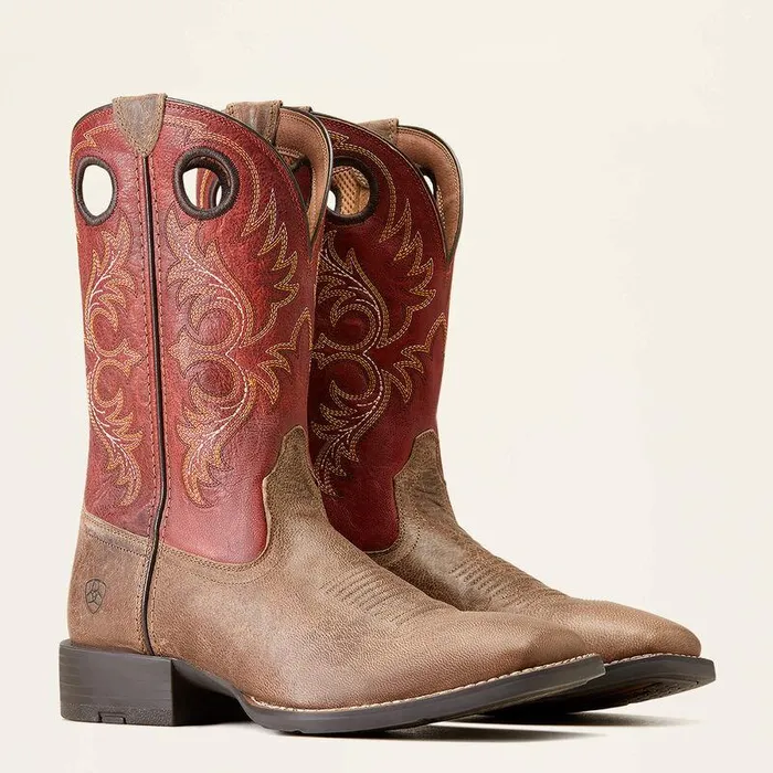 Men Western Boots Ariat Sport Rodeo Cowboy Boot Crazy Crunch Tan Men Western Boots Ariat Sport Rodeo Cowboy Boot Crazy Crunch Tan
