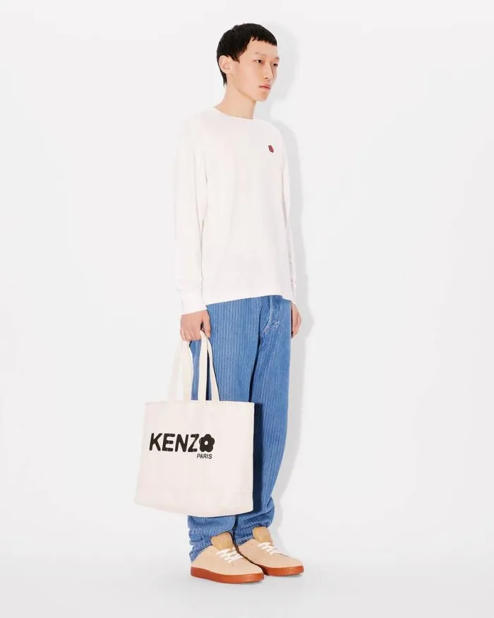 MenWomen 039Boke Flower 20039 Large Tote Bag In Canvas Ecru Kenzo Bags