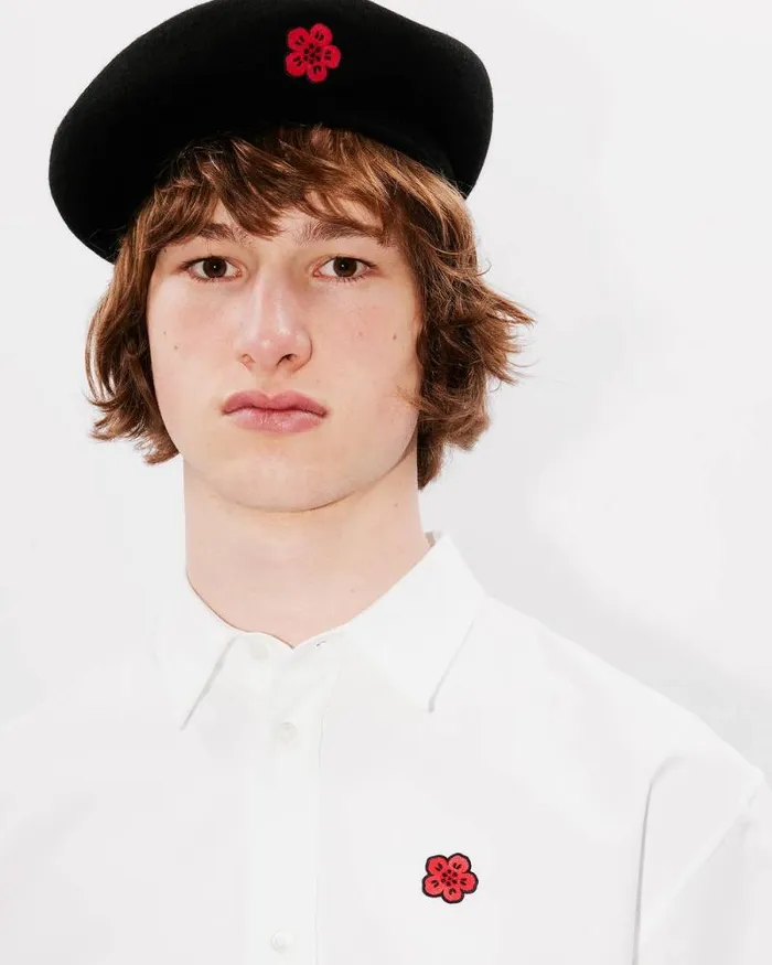 MenWomen 039KENZO Flower039 Wool Beret Black Kenzo Caps And Hats