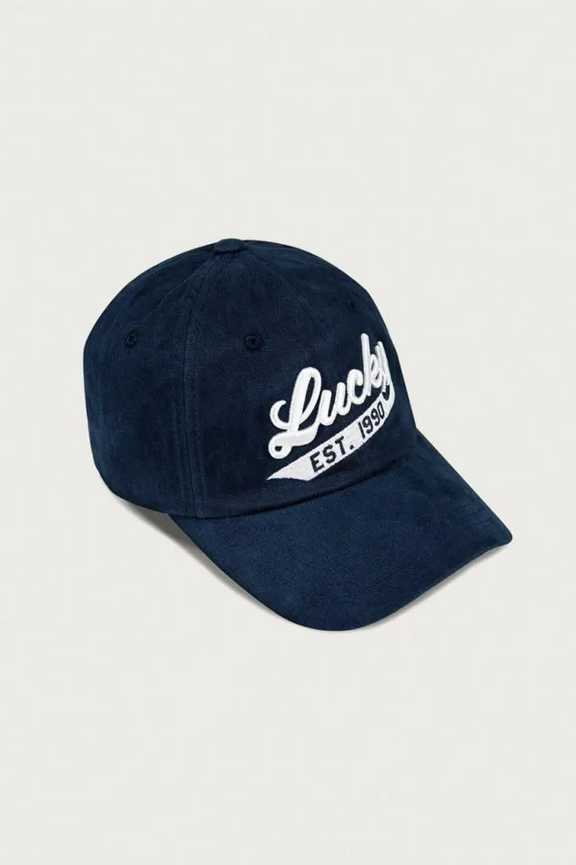 MenWomen Lucky Brand Hats Lucky 1990 Embroidered Dad Hat Dark Blue