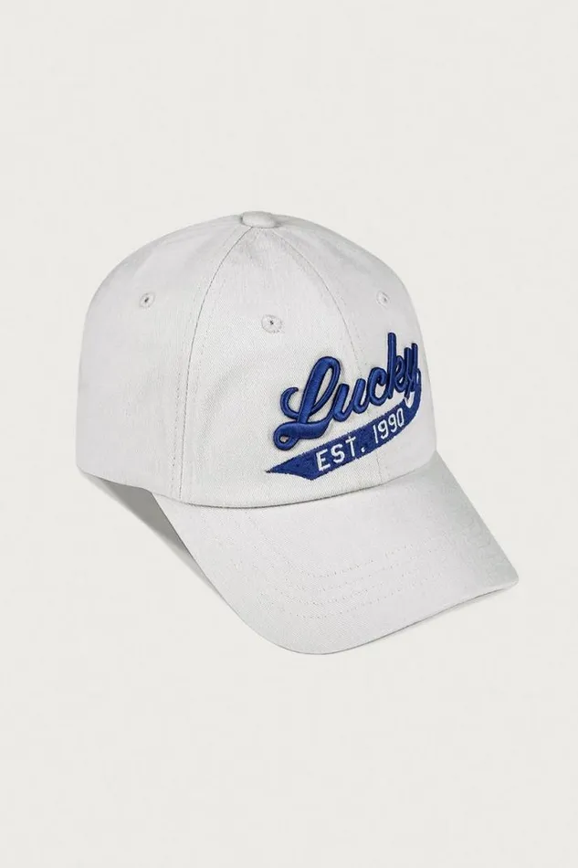MenWomen Lucky Brand Hats Lucky 1990 Embroidered Dad Hat Open Grey