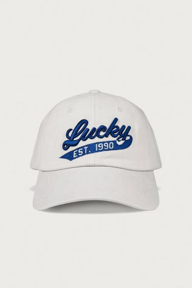 MenWomen Lucky Brand Hats Lucky 1990 Embroidered Dad Hat Open Grey