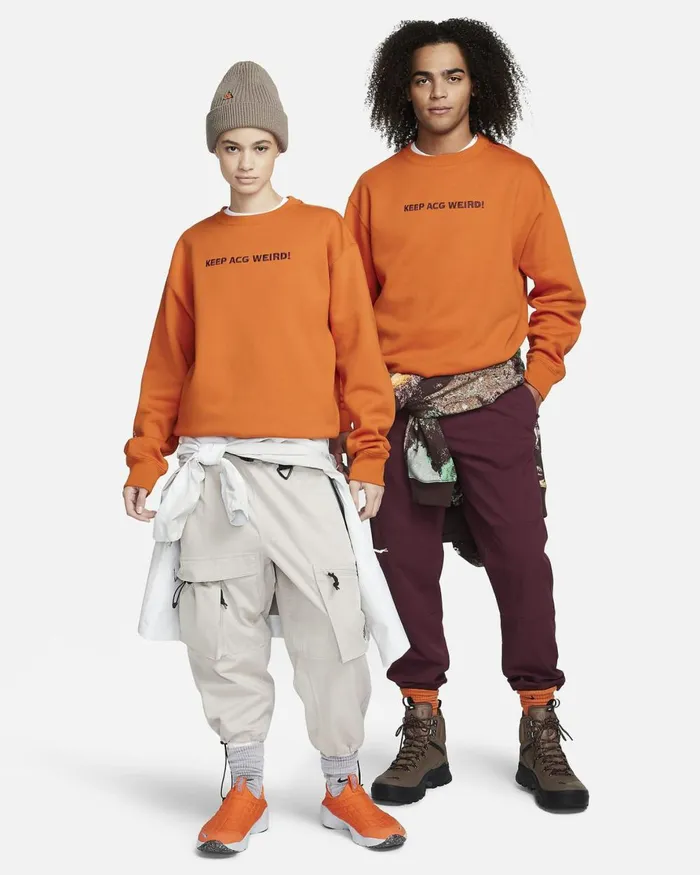MenWomen Nike Hoodies And Sweatshirts ACG ThermaFIT Campfire Orangenight Maroonsummit White