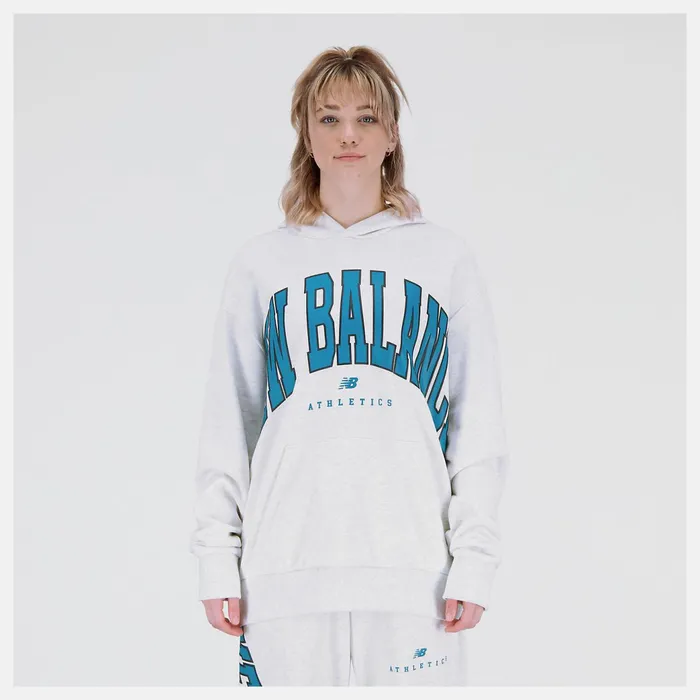 MenWomen Unissentials Warped Classics French Terry Hoodie Sea Salt Heather New Balance Matching Sets