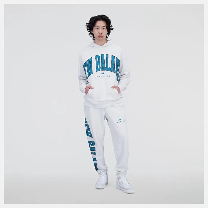 MenWomen Unissentials Warped Classics French Terry Hoodie Sea Salt Heather New Balance Matching Sets