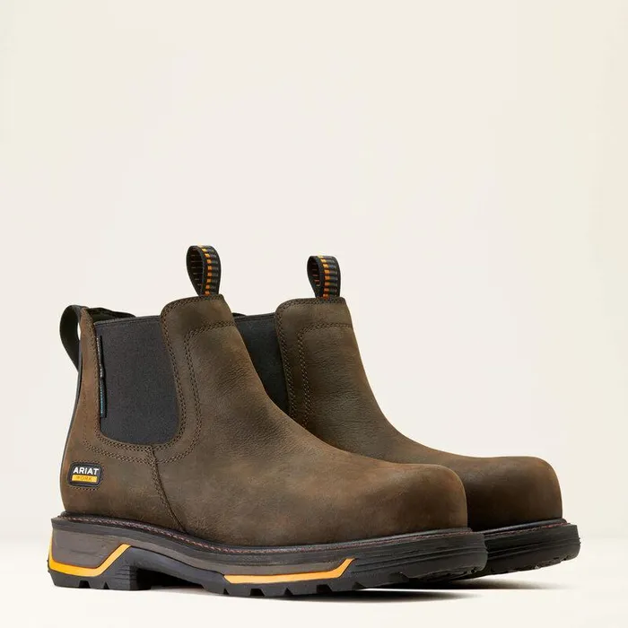 Men Work Boots Ariat Big Rig Chelsea Waterproof Composite Toe Work Boot Iron Coffee Men Work Boots Ariat Big Rig Chelsea Waterproof Composite Toe Work Boot Iron Coffee