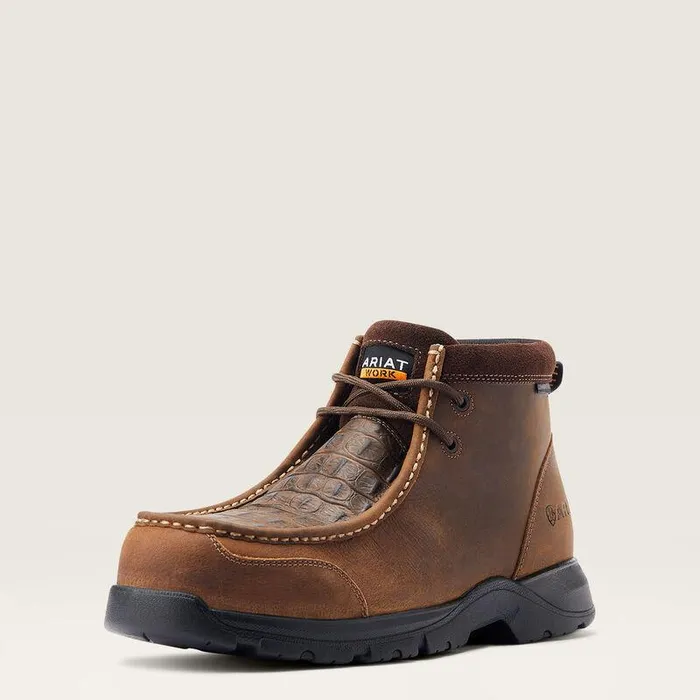 Men Work Boots Ariat Edge LTE Moc Composite Toe Work Boot Brown