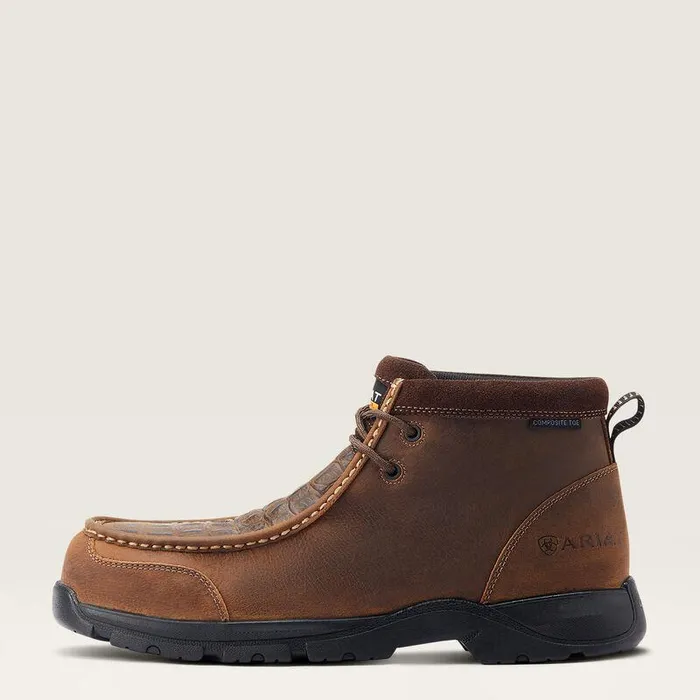 Men Work Boots Ariat Edge LTE Moc Composite Toe Work Boot Brown