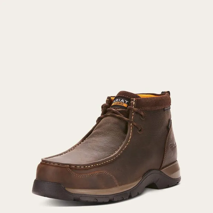 Men Work Boots Ariat Edge LTE Moc Waterproof Composite Toe Work Boot Dark Brown