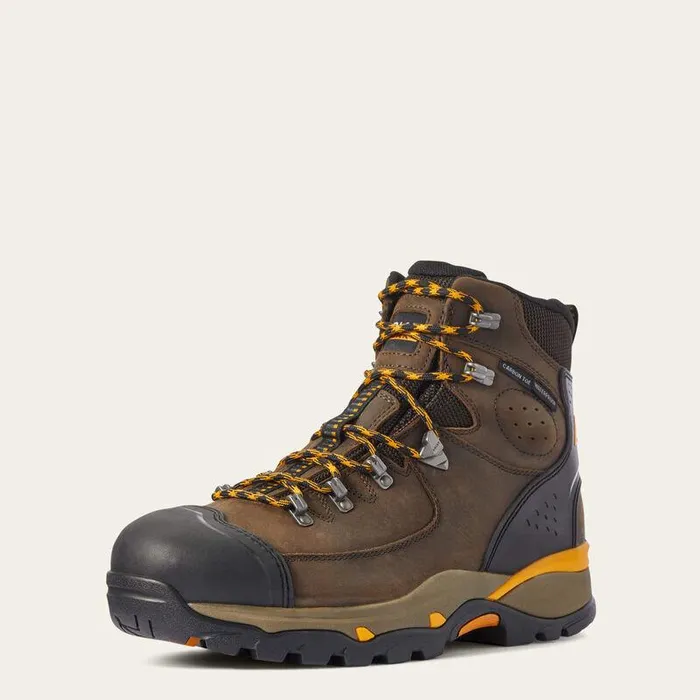 Men Work Boots Ariat Endeavor 6quot Waterproof Carbon Toe Work Boot Chocolate Brown