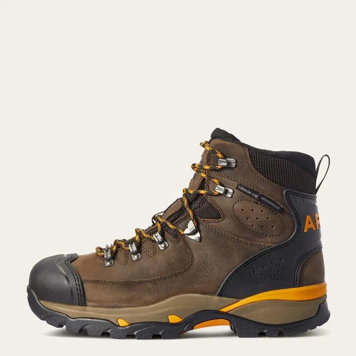 Men Work Boots Ariat Endeavor 6quot Waterproof Carbon Toe Work Boot Chocolate Brown