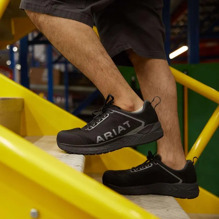 Men Work Boots Ariat Outpacetrade Composite Toe Safety Shoe Black Men Work Boots Ariat Outpacetrade Composite Toe Safety Shoe Black