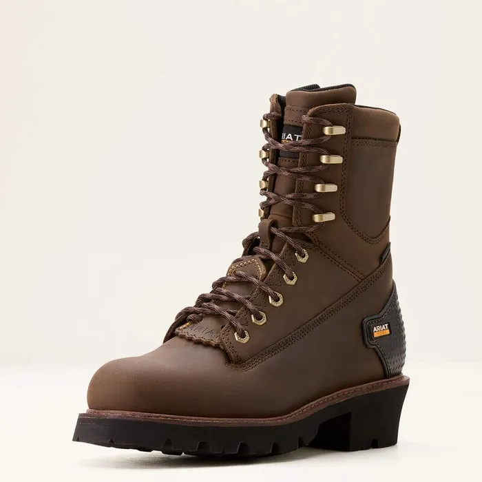 Men Work Boots Ariat Powerline 8quot Waterproof Work Boot Oily Distressed Brown