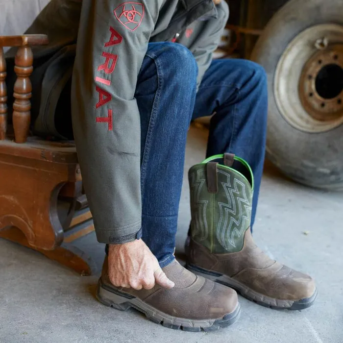 Men Work Boots Ariat Rebar Flex Western Waterproof Composite Toe Work Boot Rye Brown Men Work Boots Ariat Rebar Flex Western Waterproof Composite Toe Work Boot Rye Brown